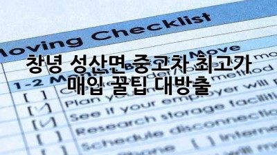 창녕 성산면 중고차 최고가 매입! 꿀팁 대방출
